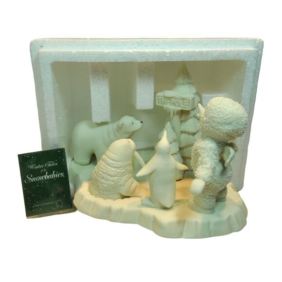 Snowbabies THIS IS WHERE WE LIVE Dept 56 Item #68055 Bear Penguin The Pole - Picture 1 of 3